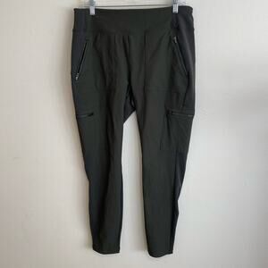 Athleta Women's Pants Headlands Hybrid Mid Rise Tight Olive Green 14 Cargo